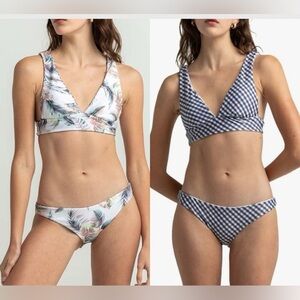 Raisins Reversible Tropical/Gingham Bikini Set Size XL